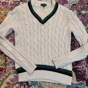 J. Crew Cable Knit V-Neck Sweater